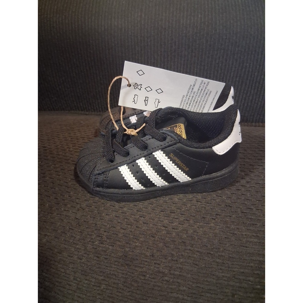 Adidas Superstar Little Kids' Shoes Ortholite Core‎ Black-White EF5396 Sz 5K
